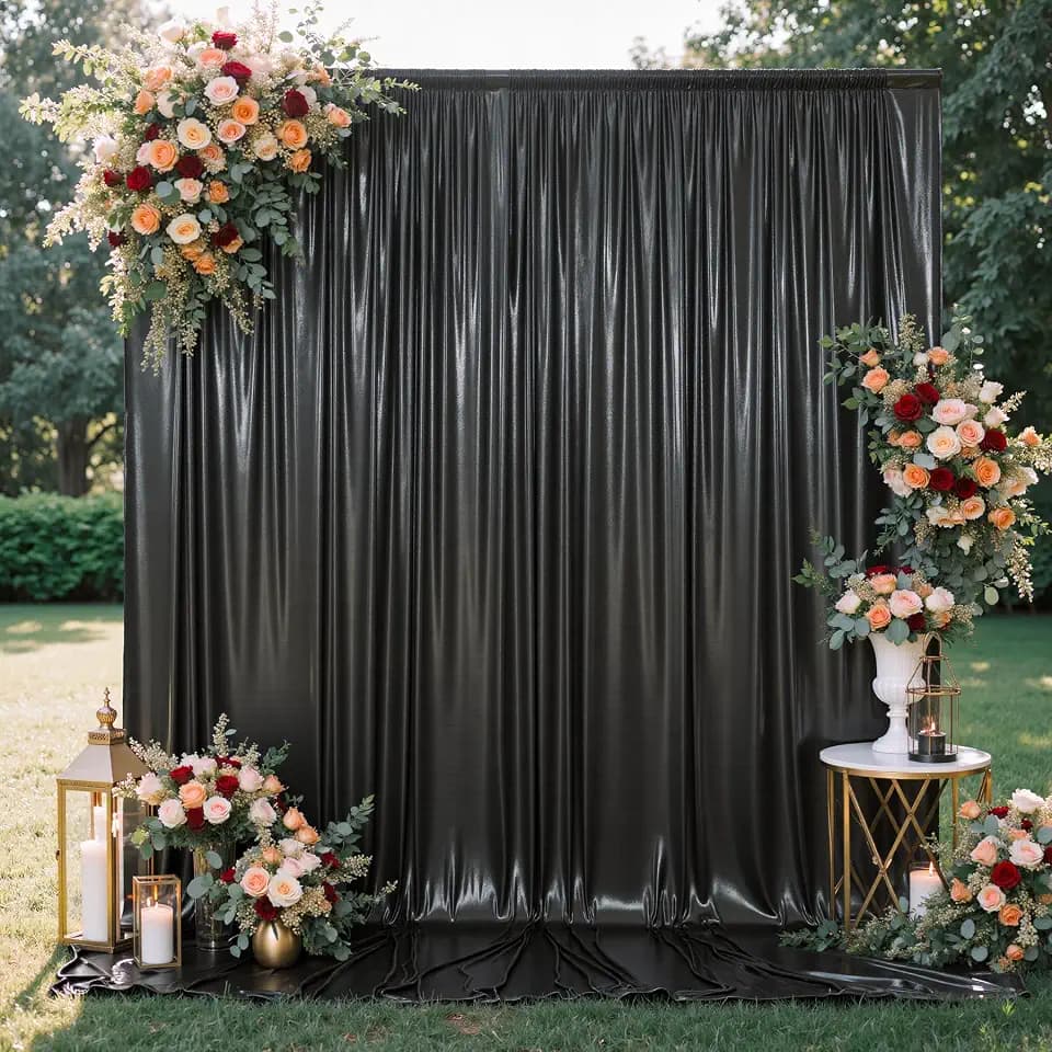 10x10FT Black Sequin Backdrop Curtain for Party - 2 Panels 5x10FT Wrinkle-Free Shimmer Drapes for Birthday, Wedding, Christmas, Decorations & Photography