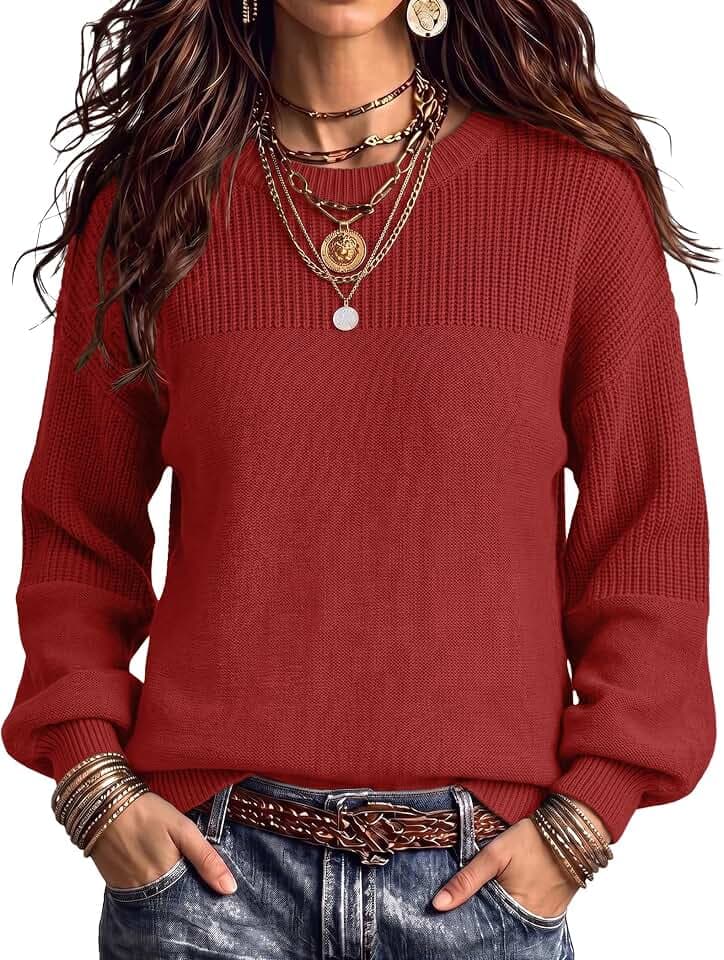 Zeagoo Sweaters for Women Cotton Loose Fit Chunky Knit Casual Fall Outfits