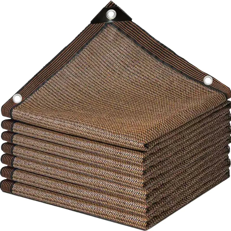 Shade Cloth for Garden Plants,70% Sunblock Shade Neting - Mesh Tarp with Grommets for Patio Plants Greenhouse Kennel Porch Pergola Sun Protection Neting Cover, Brown 6x10FT