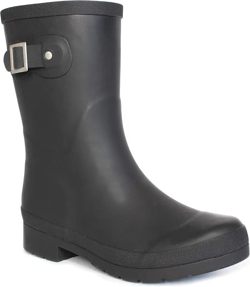 Chooka Women's Delridge Waterproof Mid Faux Fur Lined Pull-On Rain Boot