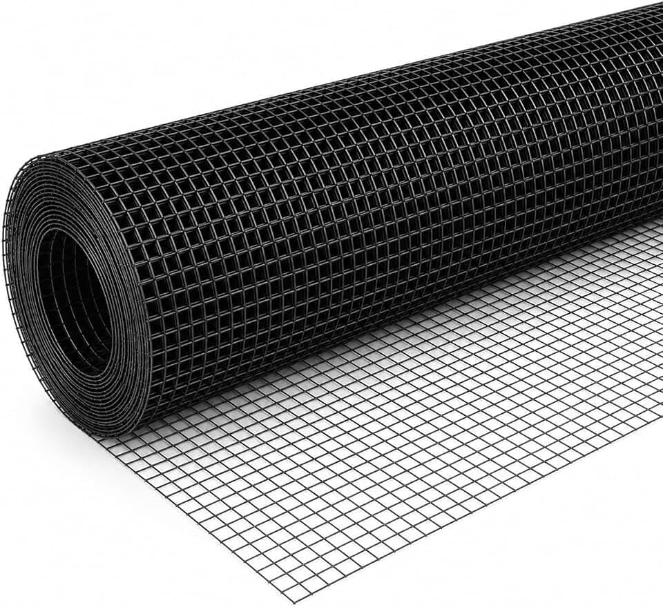 TUSON Black Wire Mesh 1/2 inch 48x100 ft 19 Gauge Hardware Cloth