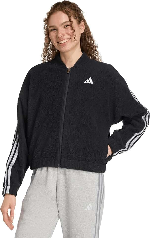 adidas Women's Holiday High Pile Fleece Full-zip Track Top