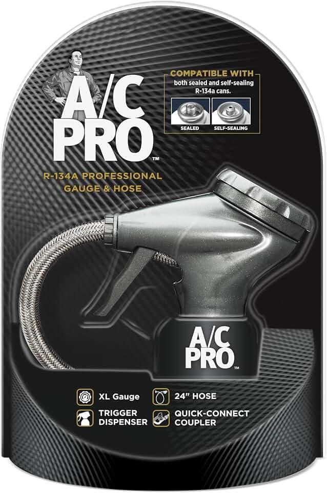 InterDynamics Car A/C Pro Air Conditioner Gauge and Hose, 24 Inch Hose