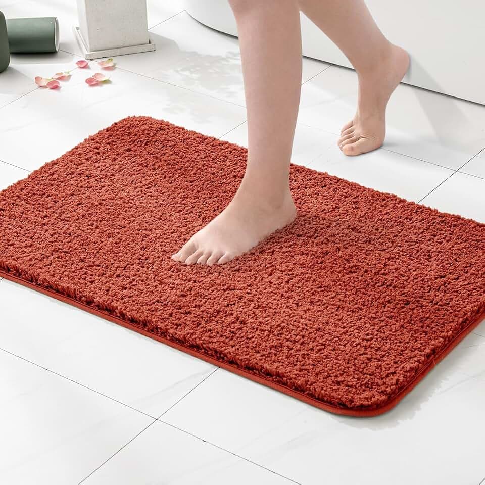 MIULEE Badezimmerteppich Badematte Weiche rutschfest Karamell 50x80 cm