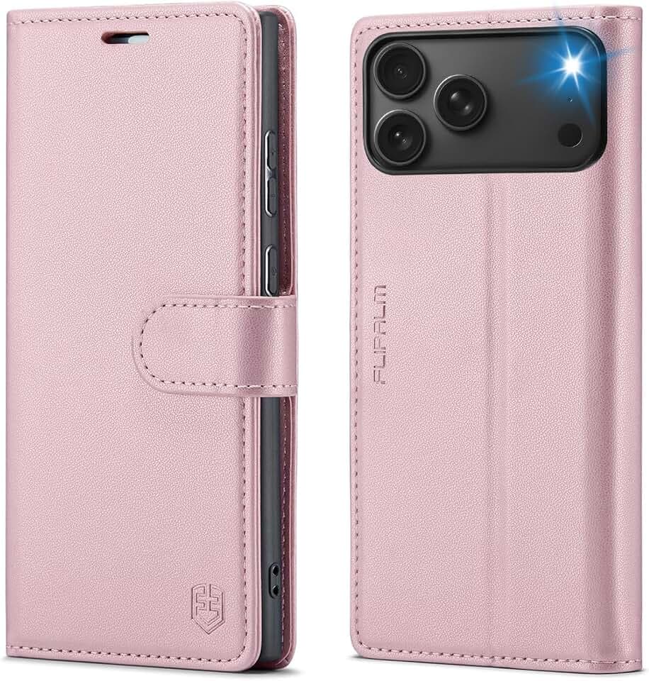 FLIPALM Wallet Case for iPhone 17 Pro 6.3'', Pink