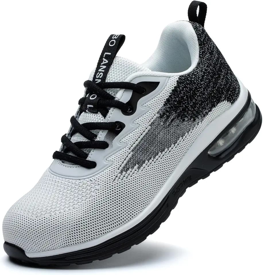 LANSNBO Steel Toe Shoes for Women Comfortable Work Sneakers