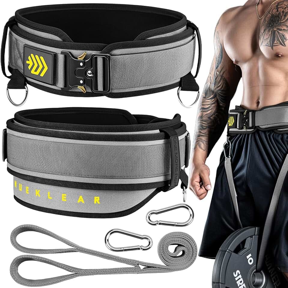 MANUEKLEAR 2-in-1 Dip Belt, Double-Layer Weight Lifting Belt