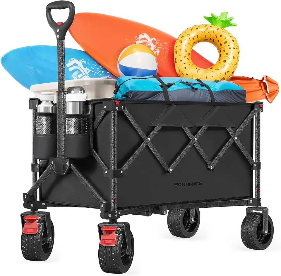 SONGMICS Handwagen faltbar, mit Griff, 150 L, bis 150 kg belastbar