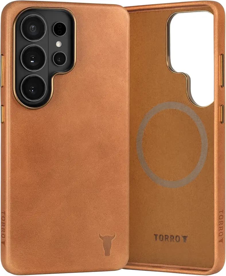 TORRO Leather Bumper Case Compatible with Samsung S26 Ultra, Tan