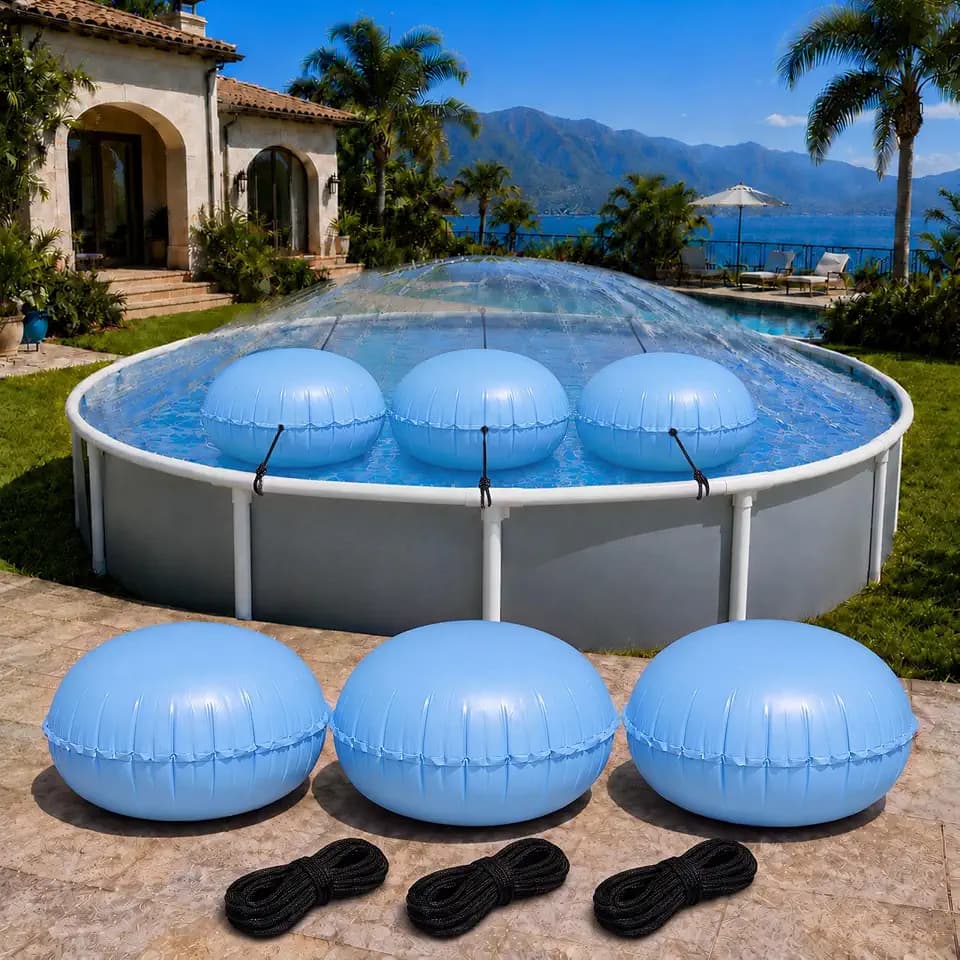 Hungdao 6 Pcs Pool Cover Pillows 4x4 ft for Above Ground Pools with Ropes