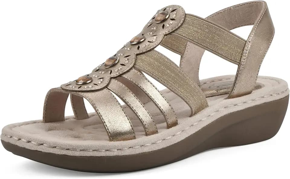 CLIFFS BY WHITE MOUNTAIN Women's Camryn Strappy Mini Wedge Sandal