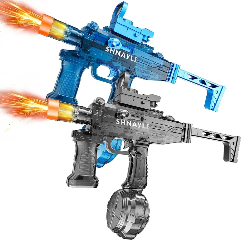 2 Pack Electric Water Gun for Adults & Kids, Powerful Watergun 28Ft Shooting Long Range, Automatic Squirt Gun Shooting Water Blaster Pool Outdoor Toy (Black+Blue)