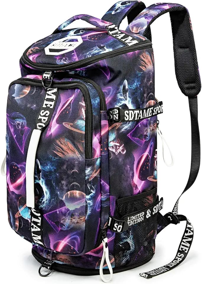 Gym Duffle Bag Backpack,4‑Way Waterproof with Shoe Compartment Travel Laptop