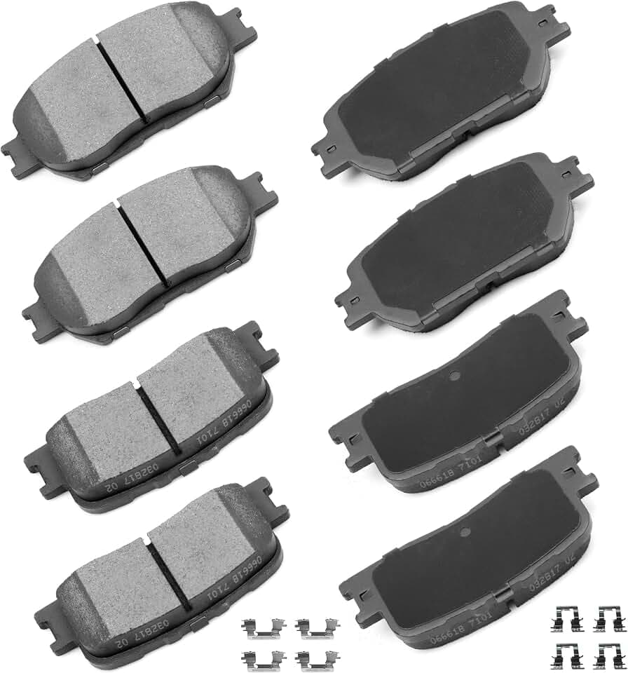 cciyu D908 D885 Brake Pads w/Hardware Front Rear Disc Brake Pad Set