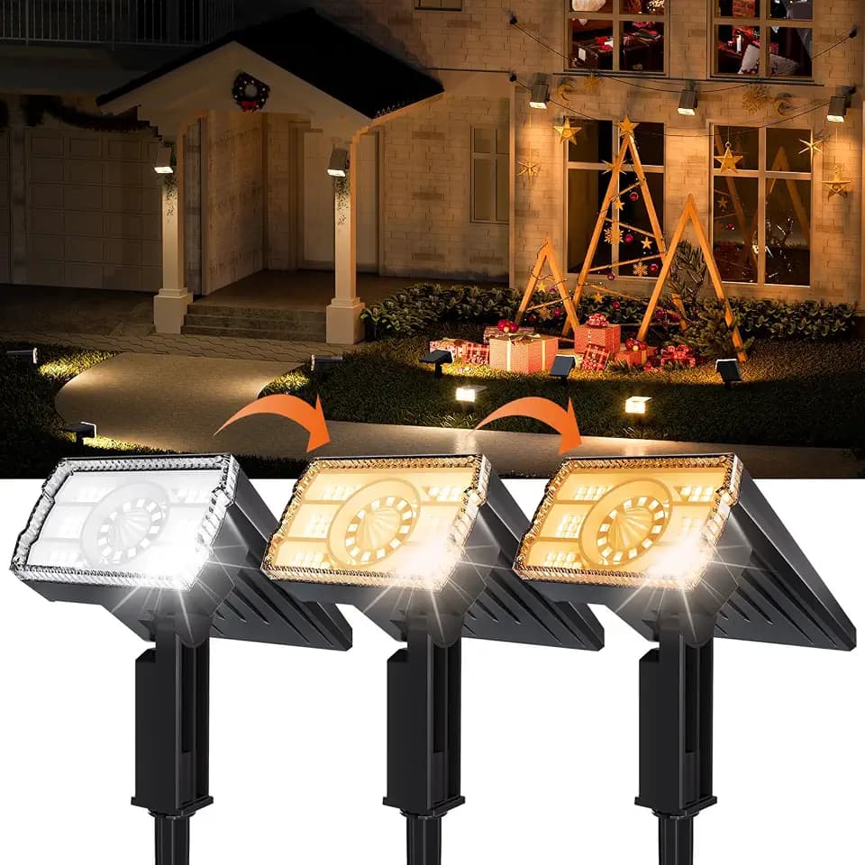 ALFIOT Solar Spot Lights Outdoor, Large Solar Spotlight, 4 Pack