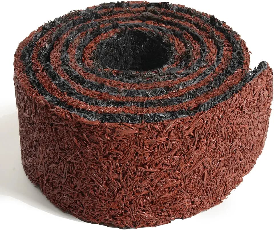 1 Rools Double Sided Rubber Mulch Roll - 2' x 8' - Mahogany/Black Modern Garden Edging