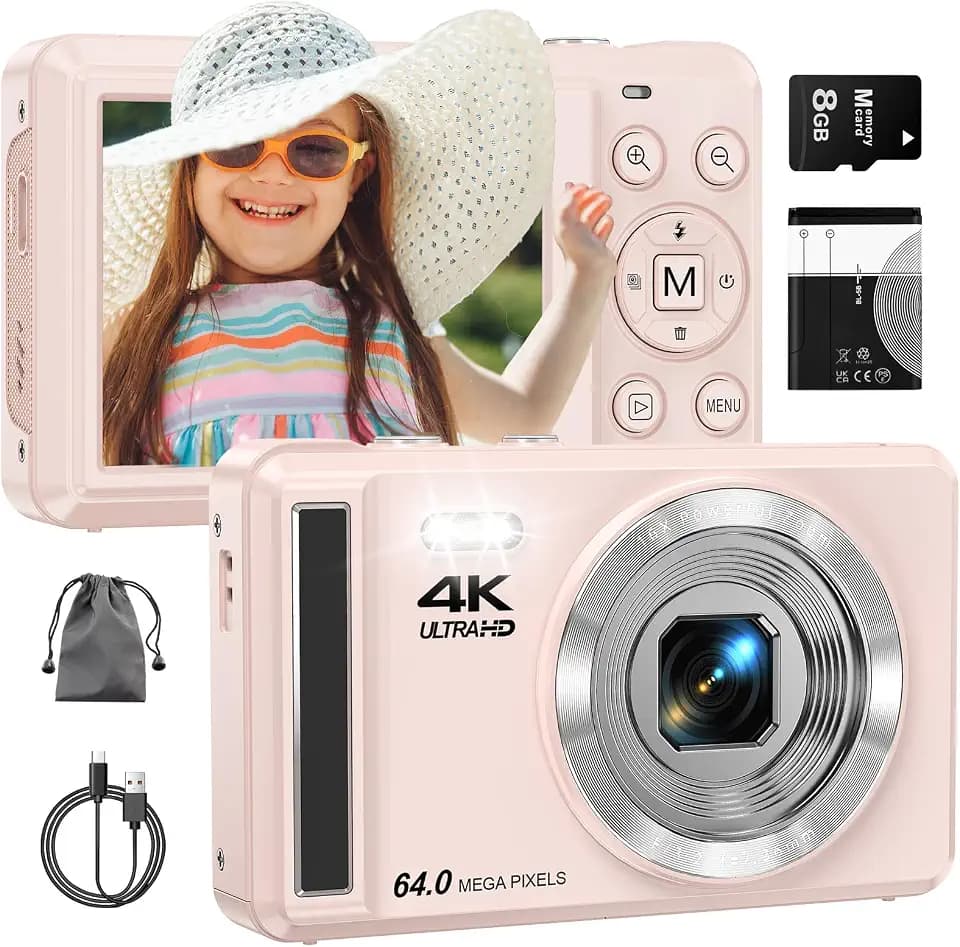 4K 64MP Digitalkamera, 2.8 Zoll UHD Autofokus Kamera fotokamera