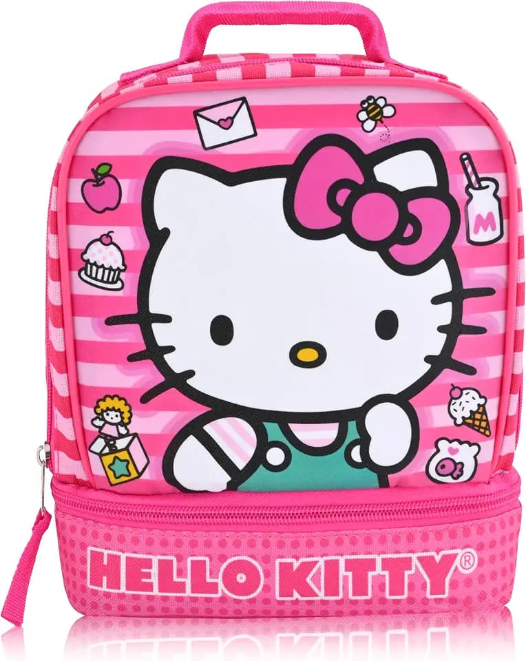 Fast Forward Sanrio Hello Kitty Lunch Box for Women | Insulated Lunch Bag Lunch Box for Girls, Boys, Unisex | Hello Kitty and Friends Pink Reusable Lunchbox