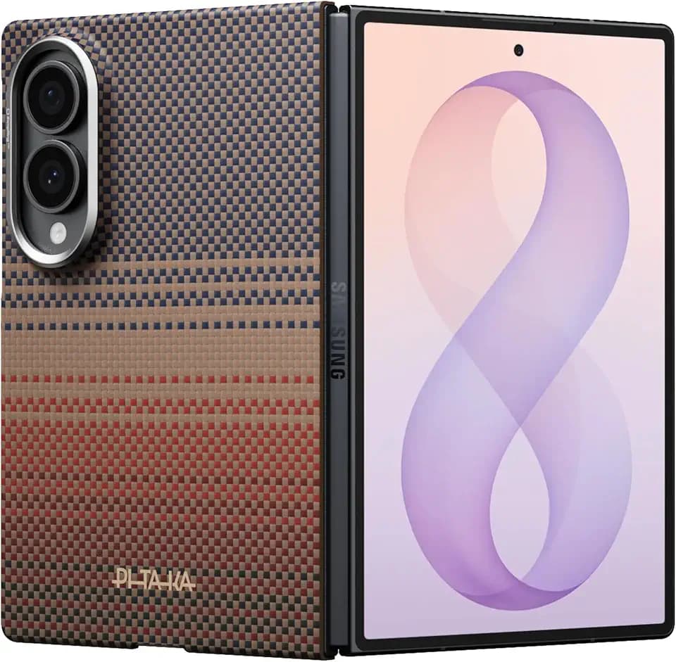 pitaka for Z Fold 8 Case, Caseless Feeling, Aramid Woven, Sunset