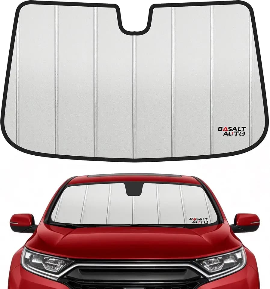 2017-2022 CR-V Windshield Sun Shade Compatible for 2017-2022 Honda CR-V Upgraded 6 Layers Accordion-Folding Front Sun Visor with Storage Bag Keep Interior Cool