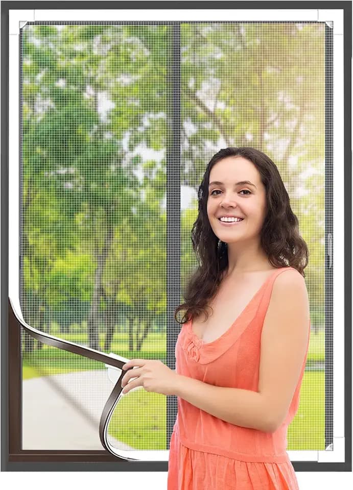 flintronic Magnetisches Fenstergitter, magnetische Begriffe (weißes Fenstergitter, 1,5 m x 1,8 m)