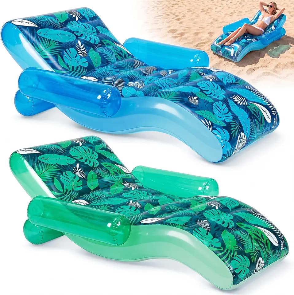 Foilswirl 2 Pack Giant Inflatable Pool Floats for Adult,70x59 in Heavy Duty