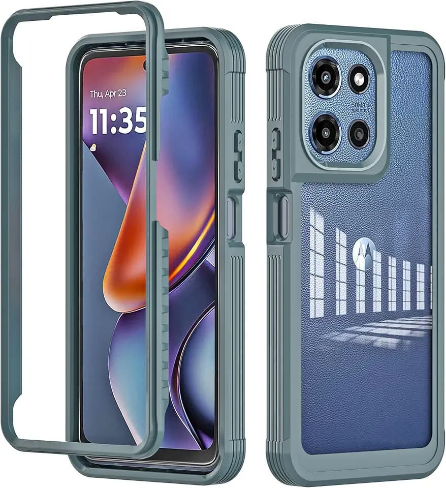 for Moto G 5G 2025 Case, [Military Grade Protection][Non-Slip] 2-in-1 Full Body Soft Rugged Full Body Shockproof Phone Cover Compatible for Moto G 5G 2025 6.7"-Dark Green