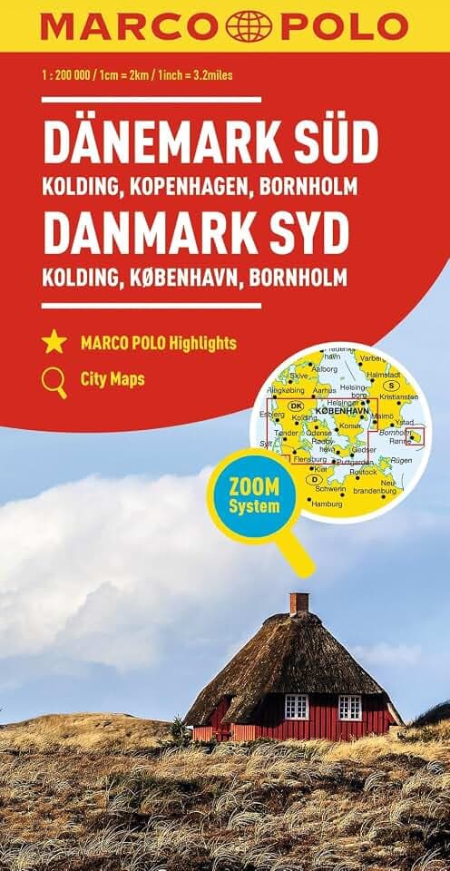 MARCO POLO Regionalkarte Dänemark Süd 1:200.000: Kolding, Kopenhagen, Bornholm