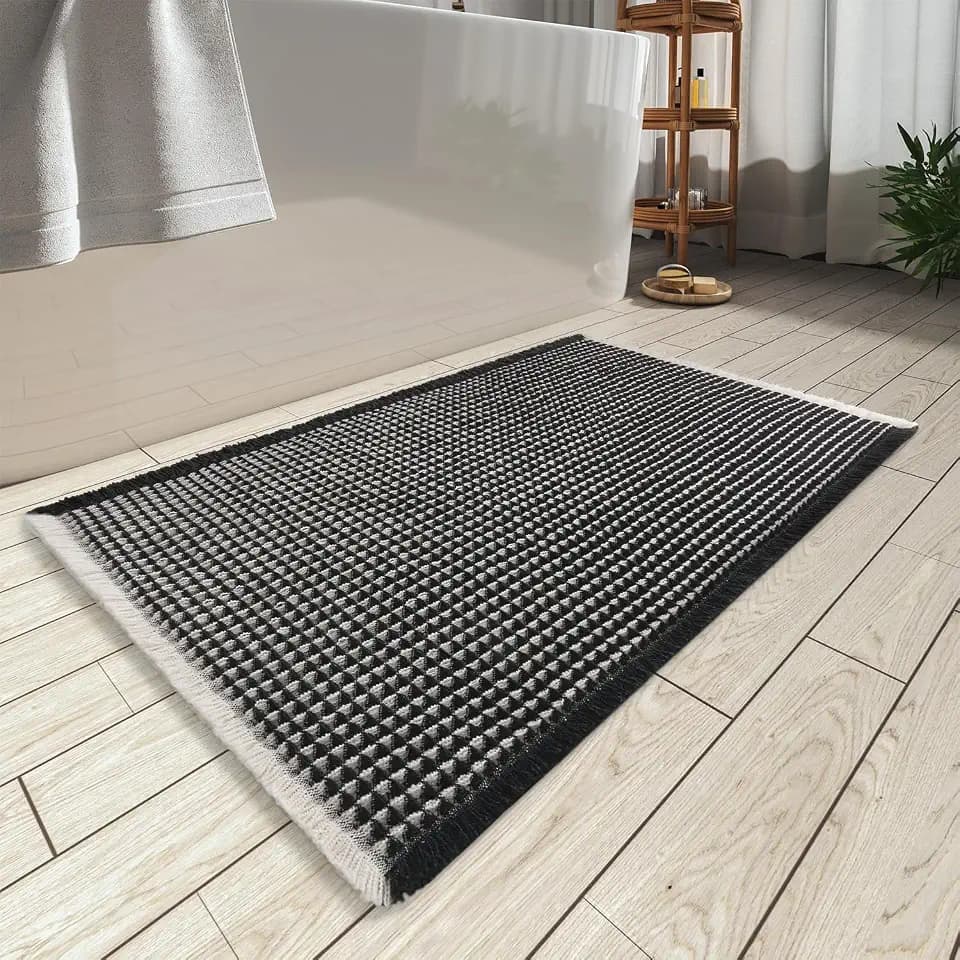 Upgraded Waffle Bath Mat Ultra Absorbent Non Slip Bathroom Mat, 20" x 32"
