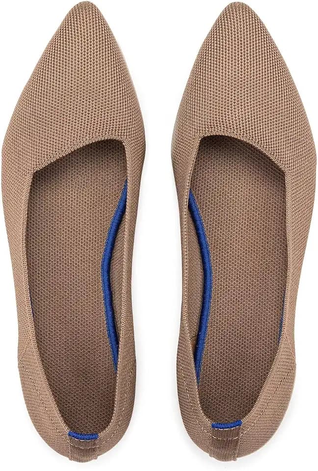 Frank Mully Womens Pointed Toe Flats Knit Dress Shoes Comfort Women Shoes Softable
