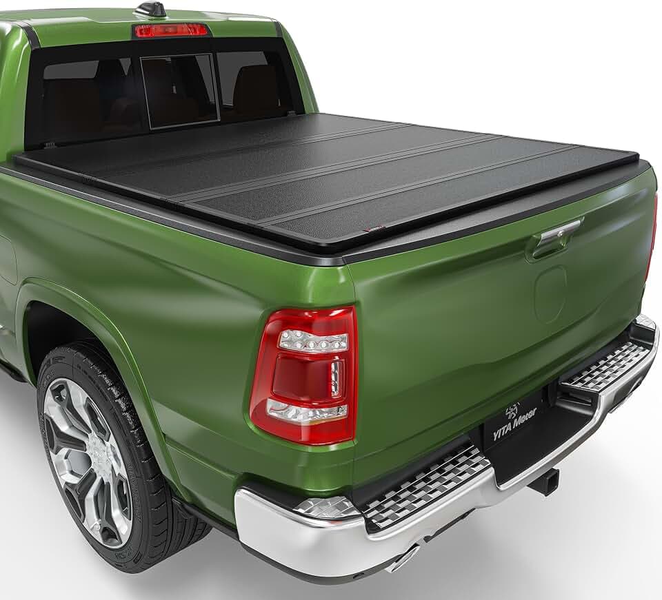 YITAMOTOR Hard Quad-Fold Tonneau Cover for 2009-2024 Dodge Ram 1500 6.4ft