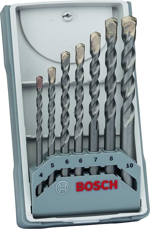 Bosch CYL-3 Betonbohrer Set (Für Beton, Ø 4/5/6/6/7/8/10 mm, Zubehör Schlagbohrmaschine), 7-teiliges