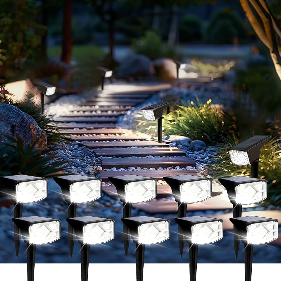 SOLPEX Solar Spot Lights Outdoor Waterproof 10 Pack Cool White