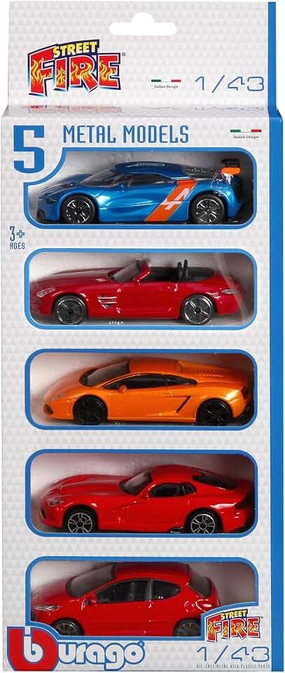 Bburago Maisto Frankreich 30007 Street Fire – Maßstab 1/43 – Pack 5 Autos
