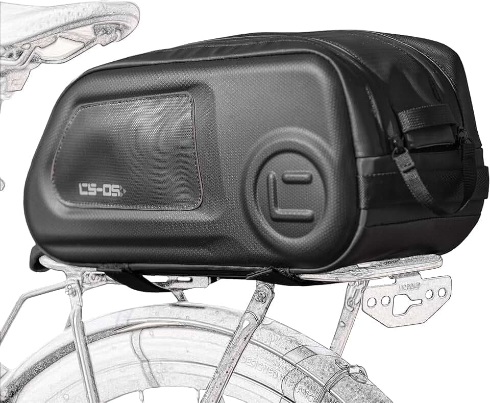 Sahoo Bike Rack Bag CS-05 Waterproof Hard Shell Bicycle Bike Trunk Rear Seat Cargo Rear Pack Bag for Storage Pannier Luggage Carrier Pouch Handbag for Outdoor Travel Commute 8L