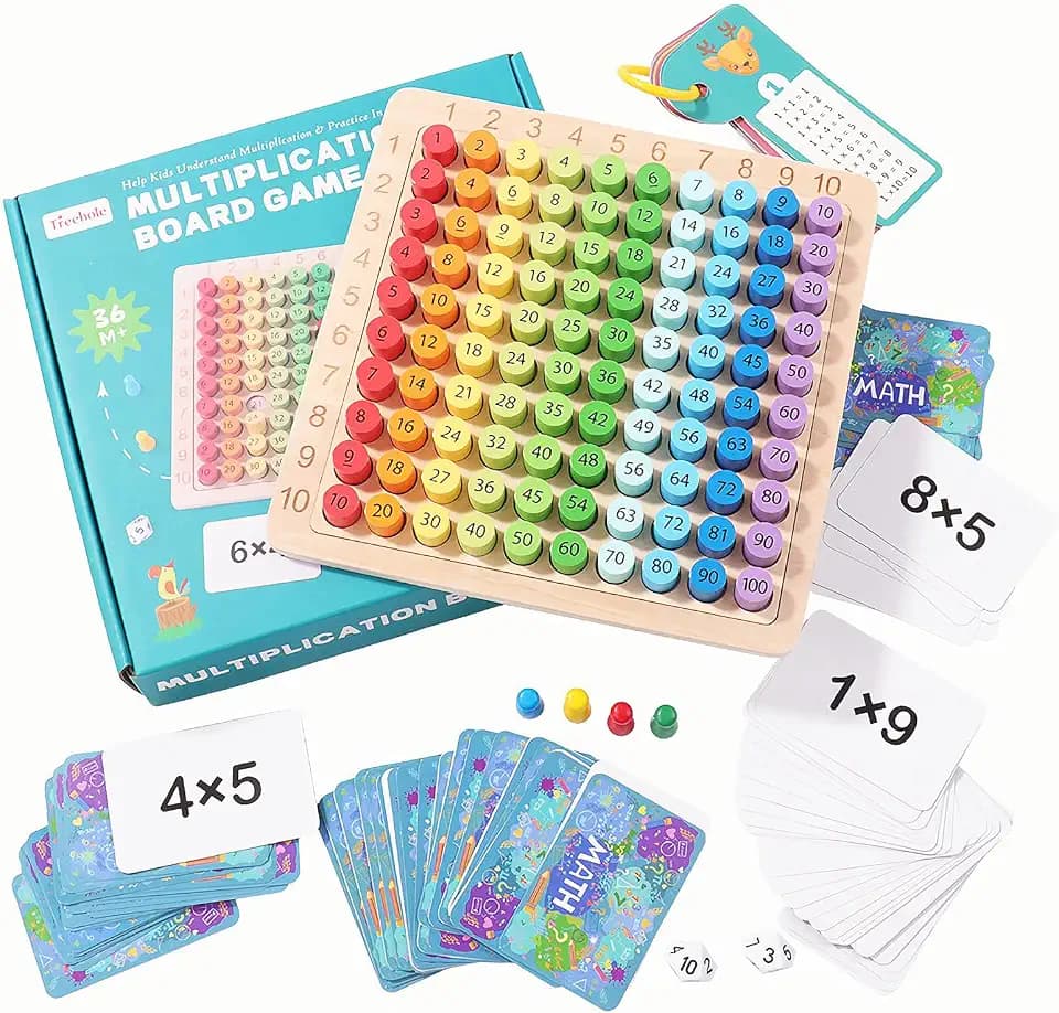 Montessori Multiplikationsbrett, Multiplikationstafel Holz,Einmaleins Brett