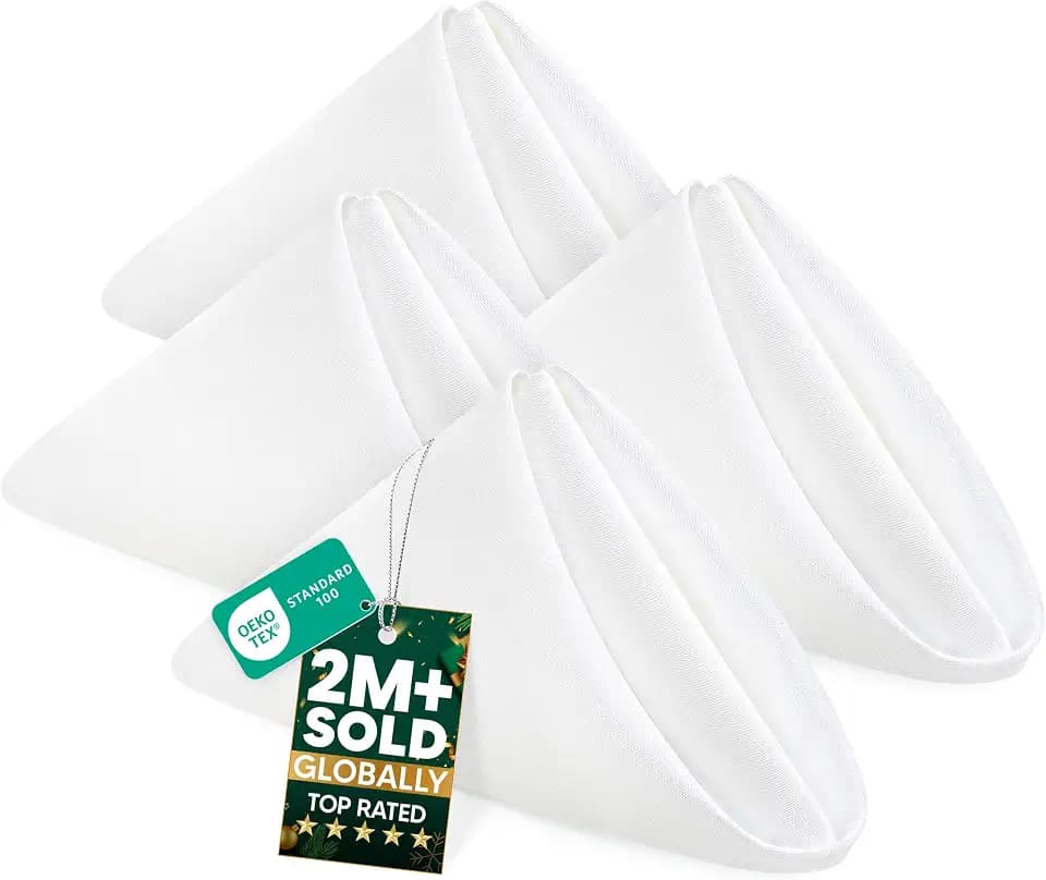 Utopia Home [60 Pack, White] Cloth Napkins 17x17 Inches, 100% Polyester