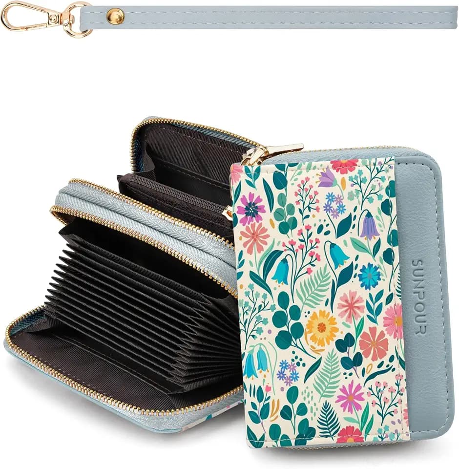Wildflower Credit Card Holder for Women,Accordion Wallet