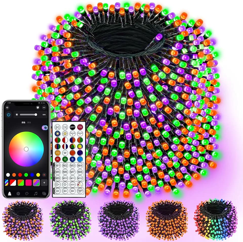 1000LED Smart RGB Color Changing String Lights 341FT Halloween Lights App