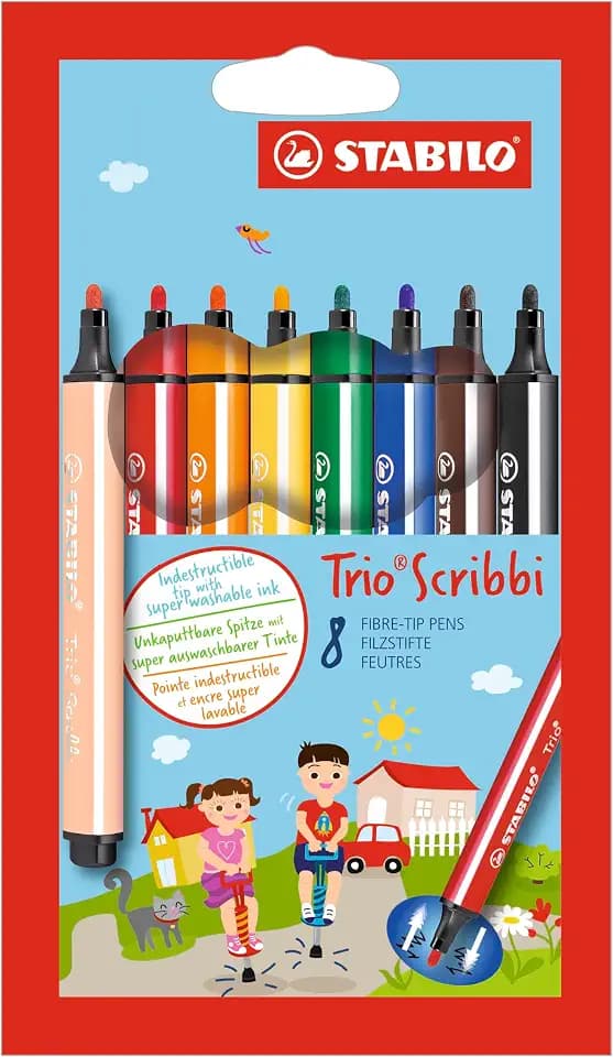 STABILO - Gefederter Dreikant-Filzstift - Trio Scribbi