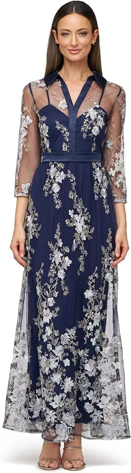 JS Collections Women's Azalea Embroidered Shirt Dress