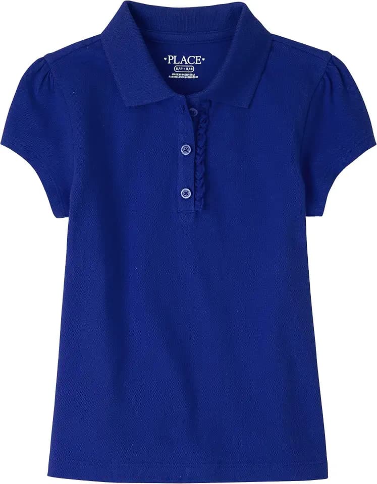 The Children's Place Girls Short Sleeve Ruffle Pique Polo