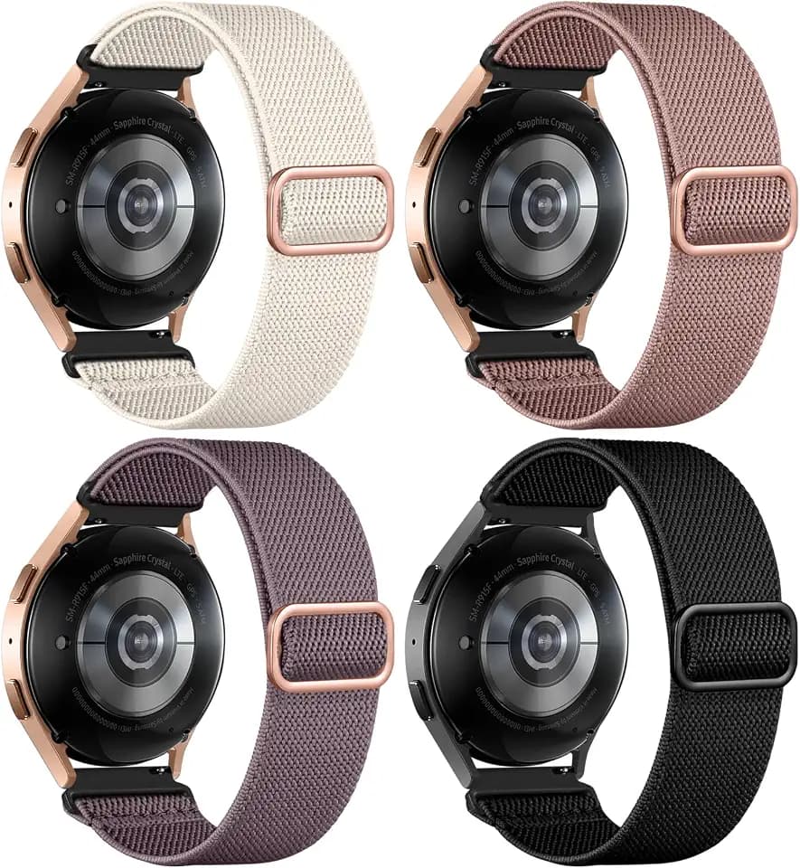 DaQin 4 Pack Stretchy Bands for Samsung Galaxy Watch 7 6 5 4 FE 40mm 44mm