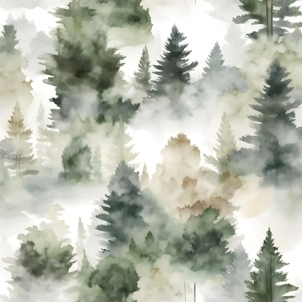 Fvlow Foggy Forest Peel and Stick Wallpaper 17.4" x 118"