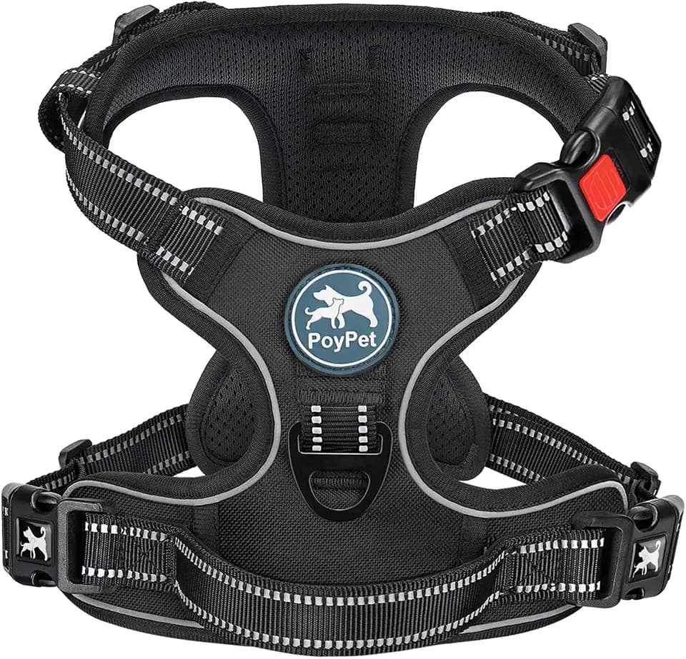 PoyPet No Pull Dog Harness Medium with Front Clip & Neck Release Buckle