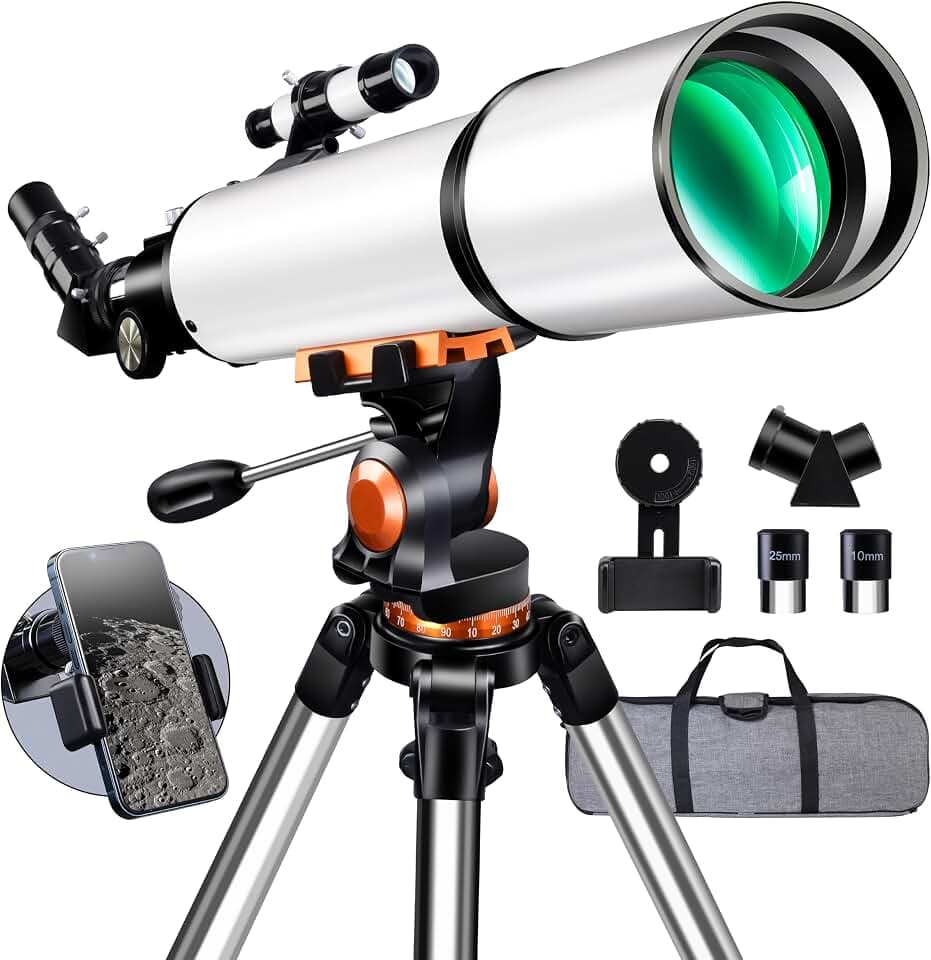 Telescope,Galaeyes 90mm Aperture 600mm FL, Telescope for Adults High Powered,Metal AZ & Stainless Steel Tripod, with Phone Adapter and Bag,Aperture 90mm