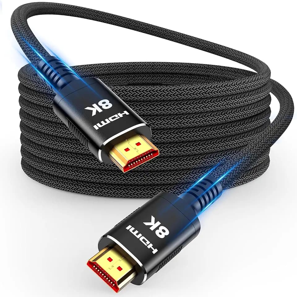 Snowkids 8K Long HDMI 2.1 Cable 30 ft, 8K@60Hz 4K@120Hz UHD Non-Slip Cord