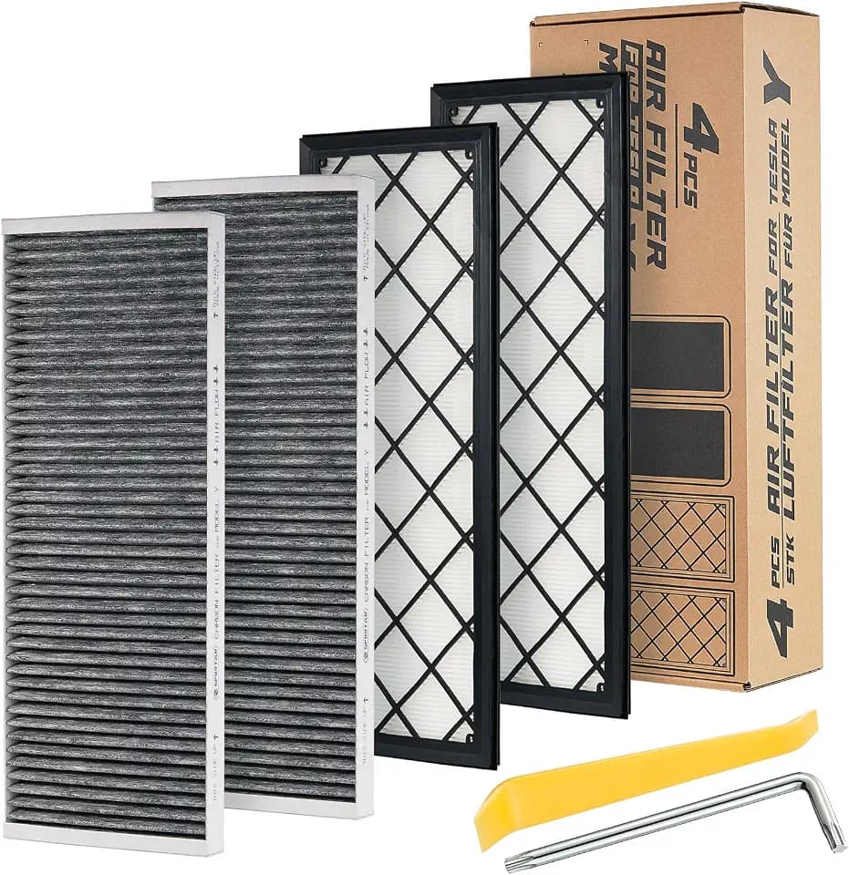 Spurtar HEPA Cabin Air Filter for Tesla Model Y, Set of 4, Grey