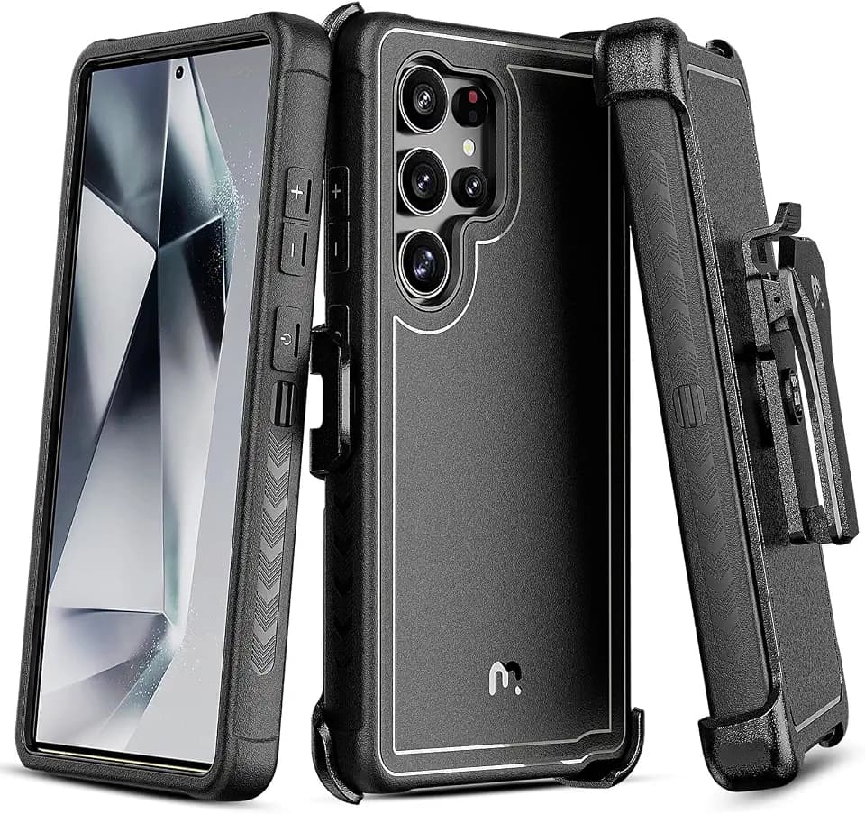 M MYBAT PRO for Samsung Galaxy S25 Ultra Case with 360° Rotating Stand