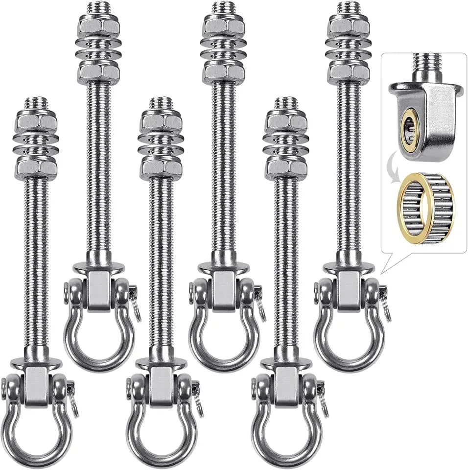 SELEWARE 6 Pcs Heavy Duty Bearing Swing Hangers Stainless Steel Swing Hooks